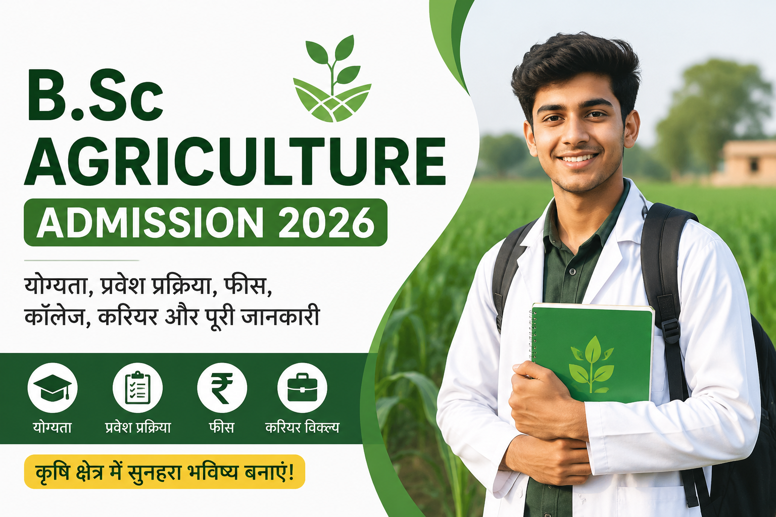 B.Sc Agriculture Admission 2026 की जानकारी प्राप्त करते कृषि विद्यार्थी